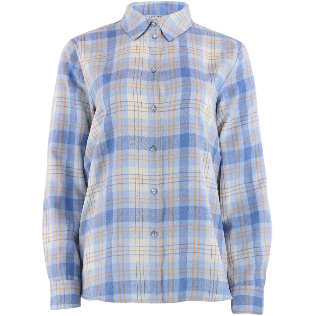 CONTINUE SHIRT TERESE LIGHT BLUE CHECK