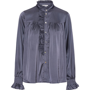 CONTINUE BLOUSE MALIKA PLEAT L/S GREY