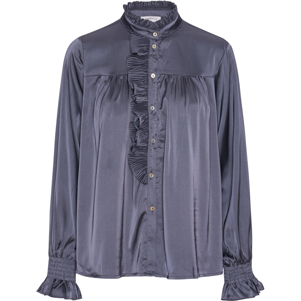 CONTINUE BLOUSE MALIKA PLEAT L/S GREY