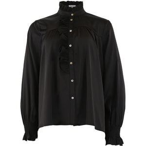 CONTINUE BLOUSE MALIKA PLEAT BLACK