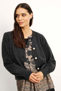 IN FRONT CARDIGAN LOULOU DARK GREY MALANGE