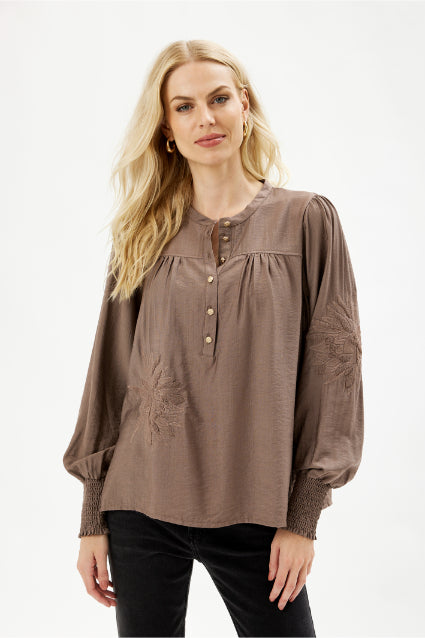 IN FRONT BLOUSE EMMA MOCCA