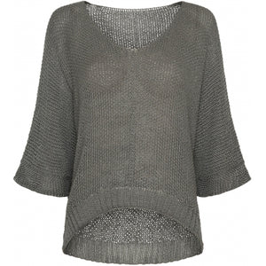 MARTA STRIK BLOUSE 7010 GRÅ