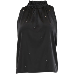 CONTINUE LIVA STUDS TOP BLACK