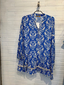 BOHO LOVE TUNIC BLÅ/HVID