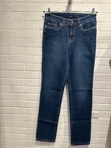 JQ JEANS 682 MELLEM BLÅ MED SLITTAGE