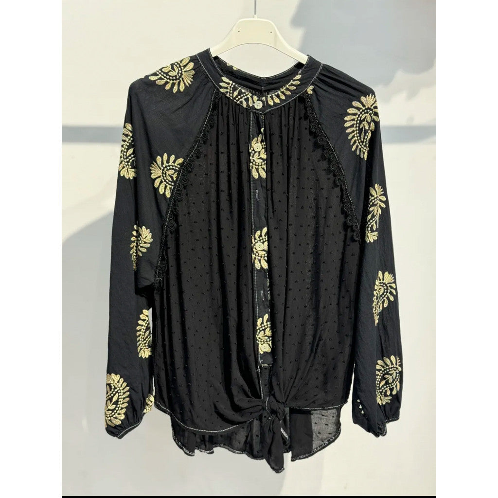 BOHO LOVE BLOUSE BLACK/GOLD