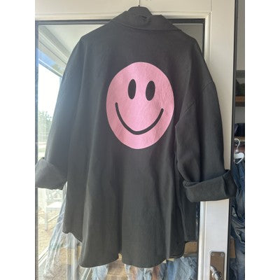 BOHO LOVE JACKET MED SMILEY PÅ RYGGEN ARMY