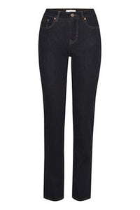 PULZ JEANS EMMA MEDIUM STRAIGHT LEG UN-WASHED 30 LÆNGDE