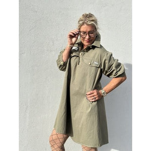 GASPAR CANVAS  DRESS MALMØ. GREEN