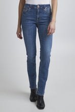 Indlæs billede til gallerivisning PULZ JEANS SANDRA STRAIGHT LEG MEDIUM BLUE
