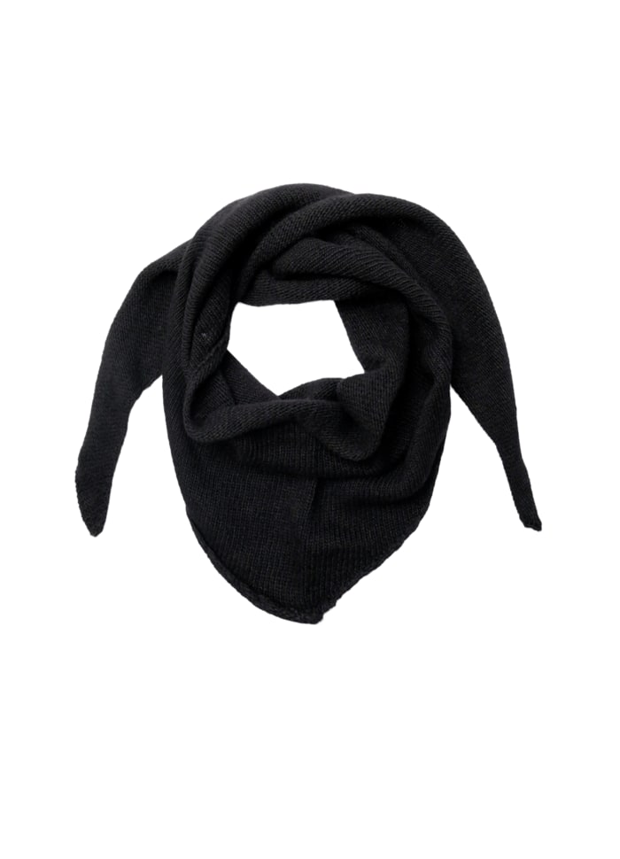 BLACK COLOUR TRIANGLE SCARF BLACK